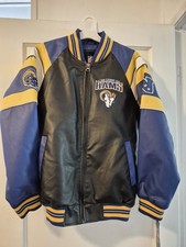 Vintage Vibe NFL Los Angeles Rams Faux Leather Varsity Jacket - Men’s Size XS picture