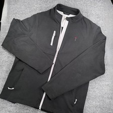 Johnnie-O “The Face” Wind Suede Performance Jacket Black Gorpcore Luxury Golf picture