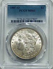 1887 O Morgan Silver Dollar PCGS MS61 Tougher Date Morgan picture