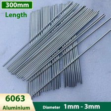 6063 Aluminium Round Rod Solid Stick Bar Strips 300mm Length,1mm - 3mm Diameter picture