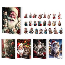 Christmas Countdown Calendar 2026 2D Acrylic Cat Merry Christmas Decor 24 Days picture