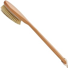 Bath Brushes with Soft and Natural Bristles Antiskid Wooden Long Handle Shower B picture