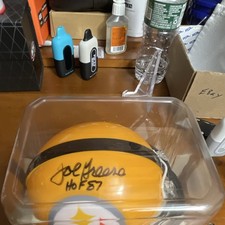 Riddell NFL Mini Helmet Joe Greene Signed Pittsburgh Steelers HOF 87 w/Case picture