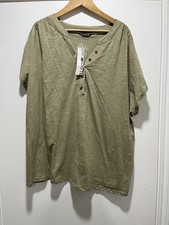 Bloom Chic Henley Blouse Shirt NWT Beige Size 22-24 3X picture