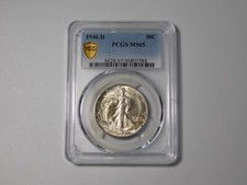 1946-D WALKING LIBERTY SILVER COIN HALF DOLLAR GOLD SHIELD PCGS GRADED MS65 picture