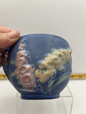Roseville Foxglove Jardiniere Blue 659-3 Beautiful Pottery Vase Planter picture