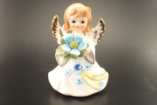 Lefton September ANGEL #6224 Porcelain Figurine Blue Flower Souvenir Vintage picture