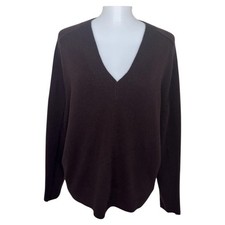 Madewell 100% Cashmere V-Neck Sweater Women's Medium Brown picture