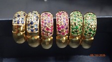 Rarities 14k Gold Silver Diamond-Acented Gemstone Earrings or Ring HSN $139-$169 picture