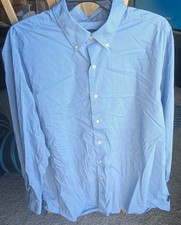 Nautica Navtech Men's 3XL Big & Tall Blue Check Stretch Button-Down Dress Shirt picture