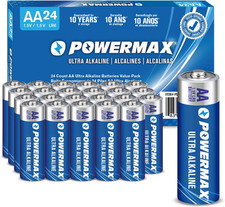 Powermax 24-Count AA Batteries, Ultra Long Lasting Alkaline Battery, 10-Year picture