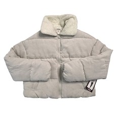 NWT Cisono Los Angeles Padded Corduroy Jacket Ecru Sherpa Collar Size M picture