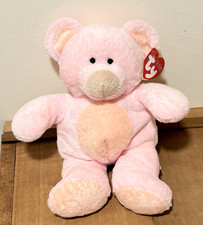 Ty Pluffies PINKS Bear Plush Vtg 2002 Pink MWMT 10