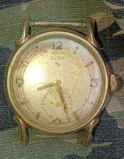 Vintage Elgin Shockmaster DuraPower Men’s Manual Wind Watch Parts Repair picture
