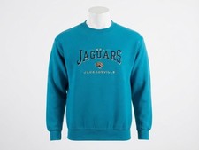 Vntg Jacksonville Jaguars Lee Sport Crewneck Sweatshirt Teal NFL Adult M USA  picture
