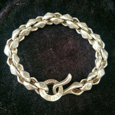 Vintage indigenous handmade hollowed out antique silver bracelet PC120 picture