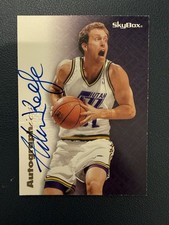 1996-97 Skybox Autographics Adam Needs Utah Jazz Century Marks /100 Blue picture
