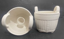 Vtg 1981  Nancy Lopez Candle Holders Cream Bone China Baskets 4