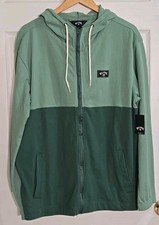 Billabong Men's Jacket MEDIUM Dusty Green Full Zipper Hooded NEW picture