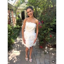 Zimmermann Tama Filigree Strapless Mini Dress Size AU 1 Ivory Bridal Rare US 4-6 picture