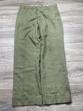 True Vintage 1960s Green Plaid Dress Pants Talon Zipper Rare Essential picture