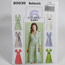 Butterick Sewing Pattern Misses 16-22 Wrapped Dress Uncut Factory Folded B5030 picture
