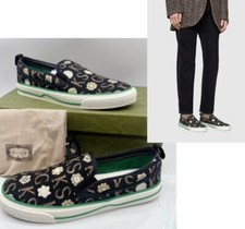GUCCI Tennis 1977 Sneaker Ken Scott Print Mens Loafer Black White UK 8.5 US 9 picture