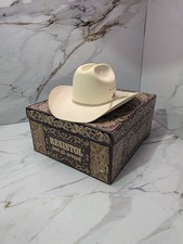 Vintage Resistol ML Leddy NCHA Straw Cowboy Hat 7 3/8 Long Oval Shantung W8167 2 picture