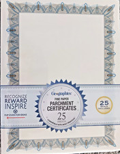 NEW  Geographics Fine Paper Parchment Certificates With Seals - 25 Sheets - picture