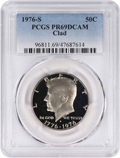 1976-S Clad Kennedy Half PR69DCAM PCGS Proof 69 Deep Cameo picture