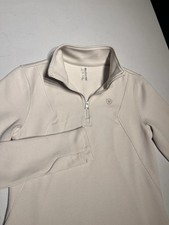 Ariat Jacket Women’s XS Beige Tan Fleece Pullover Horse Equestrian Soft Coat Top picture