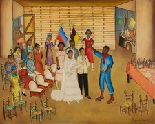 Rigaud Benoit : The Marriage : Haitian Naïve Art Wedding Art Print picture
