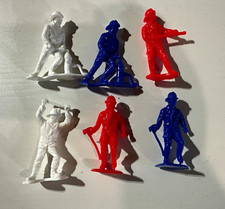 Vintage Plastic Toy Firemen Red White Blue Lot of 6 picture
