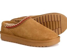 7.5 Cushionaire Keto-K Suede Faux Sheepskin Lined Slipper Comfort Shoe Platform picture