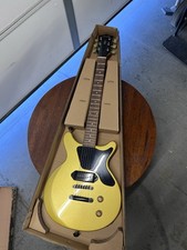 Firefly Gold Sparkle P90 Electric Guitar – Punk Garage Rock Machine Double Cut picture