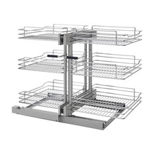 Rev-A-Shelf 5PSP3-18SC 3 Tier Blind Corner Organizer w/ Soft-Close, Chrome picture