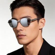 Balenciaga 9208 Oval Sunglasses Silver Mirror Lens 60‑16‑142 picture