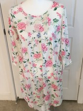 Encore Karen Neuberger Size Small Green W/ Pink Floral 3/4 Sleeve Sleepshirt NWT picture