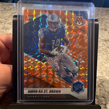 2021 Panini Mosaic Rookies Amon-Ra St. Brown Reactive Orange Prizm RC #328 picture