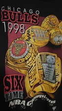 Vintage 1998 Pro Player NBA Chicago Bulls 6 Time NBA Champs T-Shirt Size Xl picture
