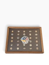 NASA Space Shuttle Mission Pin Lot Framed Set 1981-1986 Challenger Crew Patch picture
