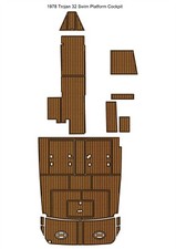 1978 Trojan 32 Swim Platform Cockpit Boat EVA Teak Deck Floor Mat Pad picture