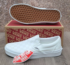 Vans VN000EYE Classic Slip On White Checkered Shoes Mens SZ 5, Ladies SZ 6.5 picture