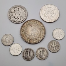 2.60 Face Value 90% Junk US Silver Mixed Lot $1 Morgan Dollar Halfs Dimes SM-iA8 picture