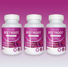 3PCS Rosabella Organic Beet Root 60 Capsules Natural Energy Boost Blood Pressure picture