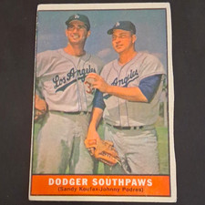 Topps 1961 Dodgers Dodger Southpaws Koufax/Podres #207 Base Set Card picture