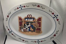 Vintage Tabletops Unlimited Country Barn Farm Animal Melamine Oval Serving... picture
