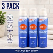 Lume Whole Body Deodorant Invisible Spray Aluminum Free 3.6 oz (Soft Powder) 3PK picture