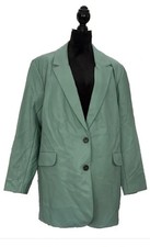 Eloquii Light Green Faux Leather Blazer Plus Size 22 picture