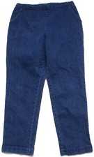Croft Barrow Jeans Womens XL-S Blue Denim Elastic Waist Pull On Pants picture